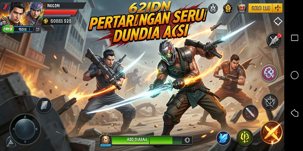 Screenshot gameplay 62IDN yang menampilkan aksi bertarung mendebarkan.