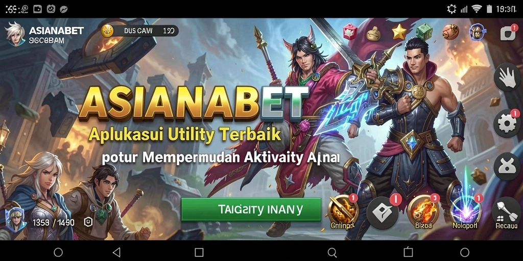 Tampilan utama ASIANABET yang menampilkan fitur-fitur Utility.