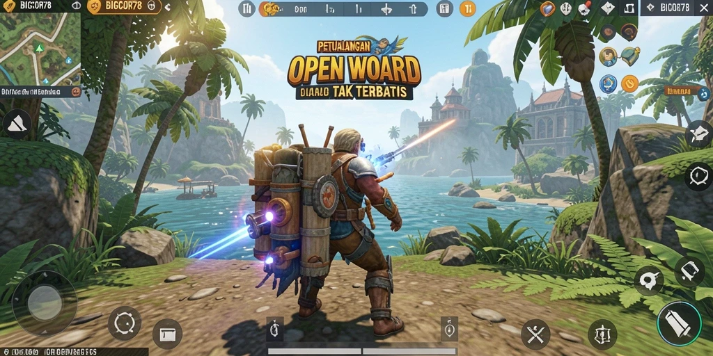 Tampilan gameplay <strong>BIGCOR78</strong> yang menakjubkan dalam dunia Open World.