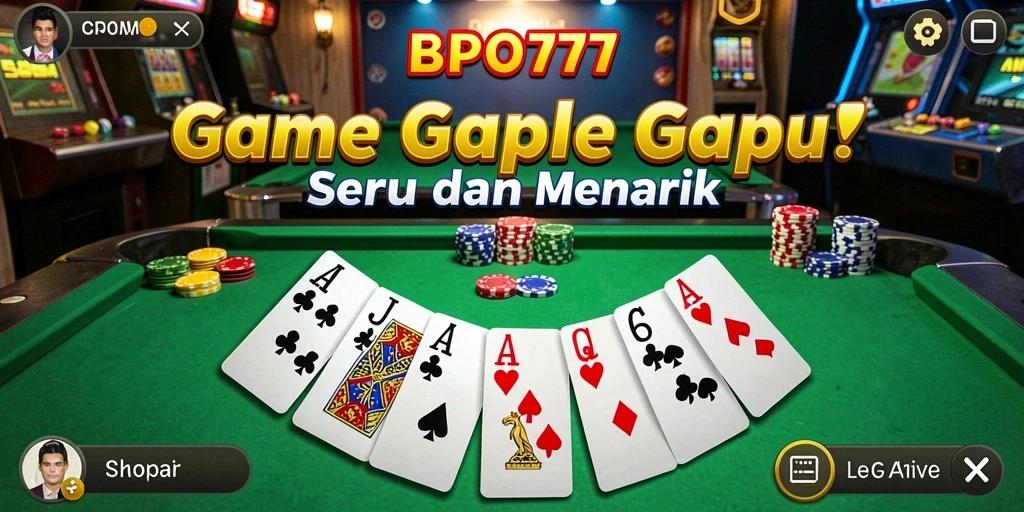 Screenshot BPO777 menampilkan aksi seru permainan Gaple.
