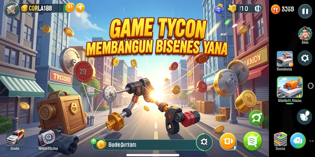 Tangkapan layar utama menunjukkan gameplay Tycoon yang menarik.