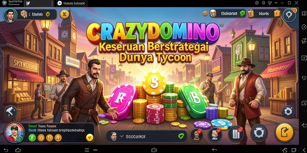 Screenshot utama CRAZYDOMINO menampilkan gameplay Tycoon yang menarik.