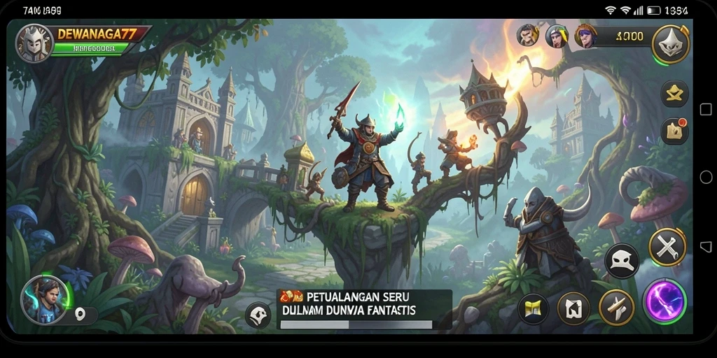Gameplay seru DEWANAGA77 menampilkan karakter berpetualang di dunia fantastis.