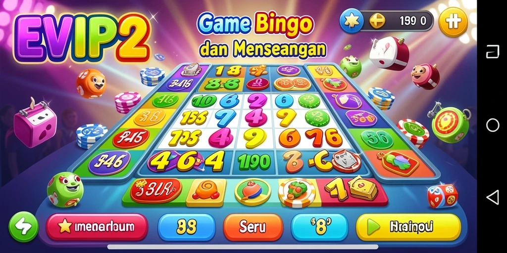 Screenshot gameplay EVIP2 menampilkan serunya bermain Bingo.
