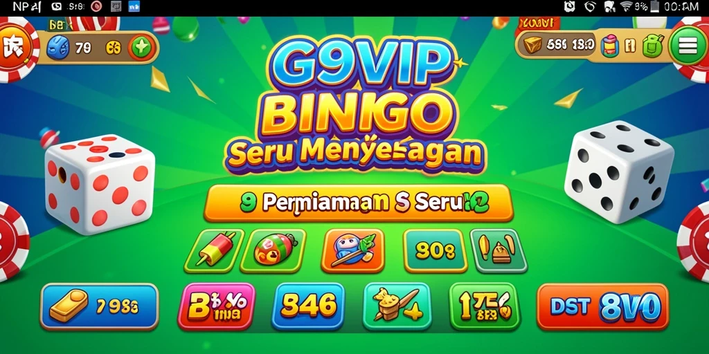 Tampilan gameplay Bingo G9VIP yang seru dan interaktif.