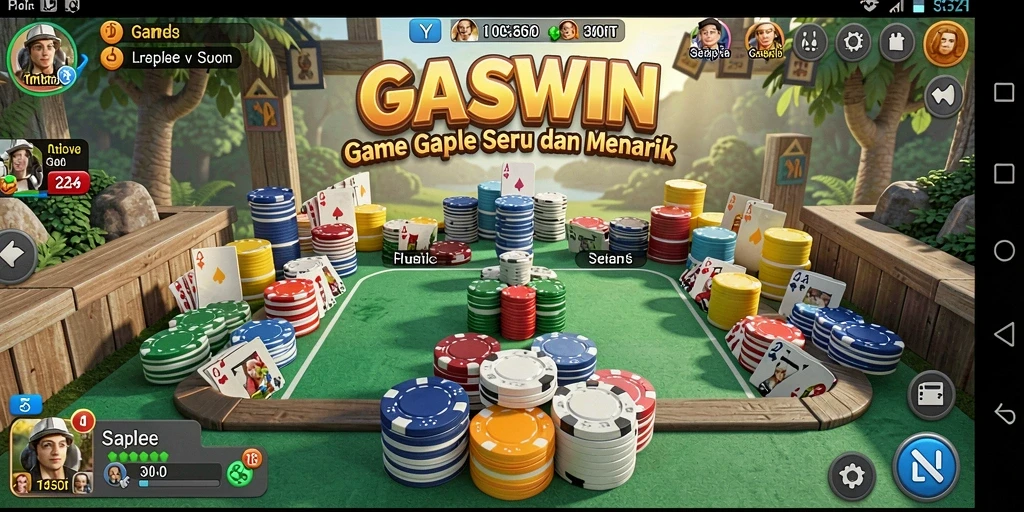 Tampilan menarik permainan Gaple di GASWIN yang seru.