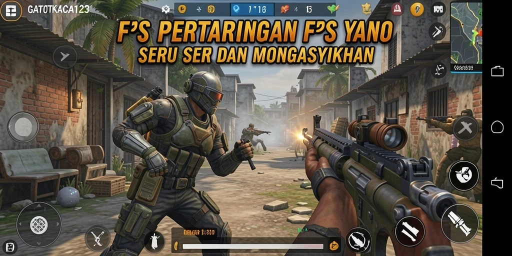 Gameplay seru GATOTKACA123 dengan aksi tembak-menembak yang intens.