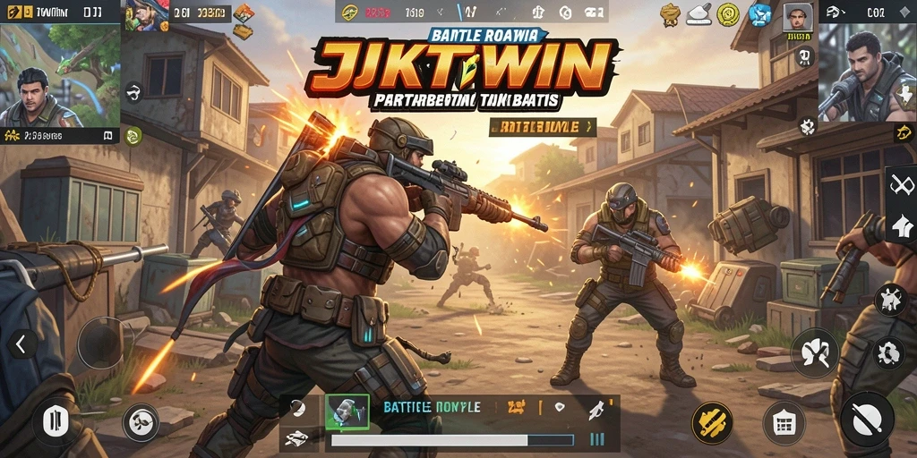 Gameplay dinamis di JKTWIN dengan aksi Battle Royale yang seru.