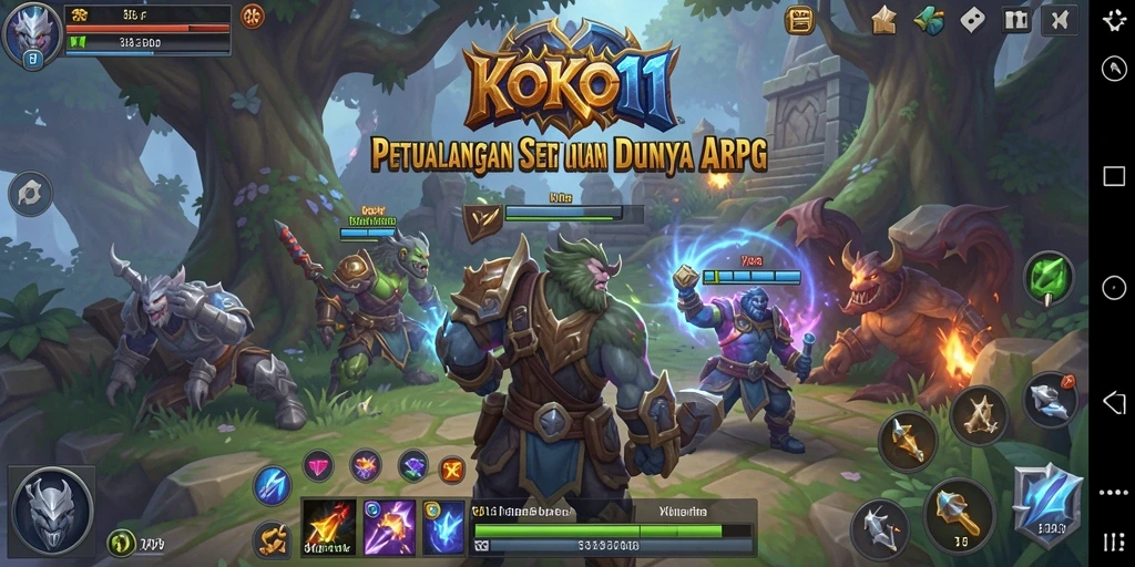 Screenshot KOKO11 menampilkan aksi pertarungan menegangkan di dunia fantasi.