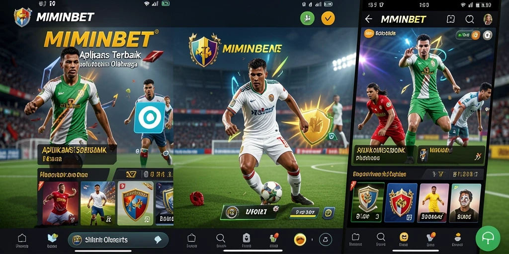 Tangkapan layar menunjukkan gameplay interaktif MIMINBET dengan fitur taruhan olahraga.