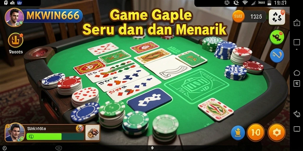 Screenshot gameplay MKWIN666 menunjukkan aksi seru permainan Gaple.