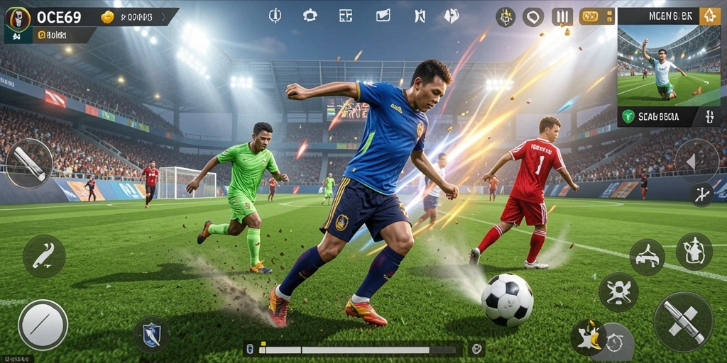 Gameplay OCE69 yang seru dan menegangkan dalam sepak bola.