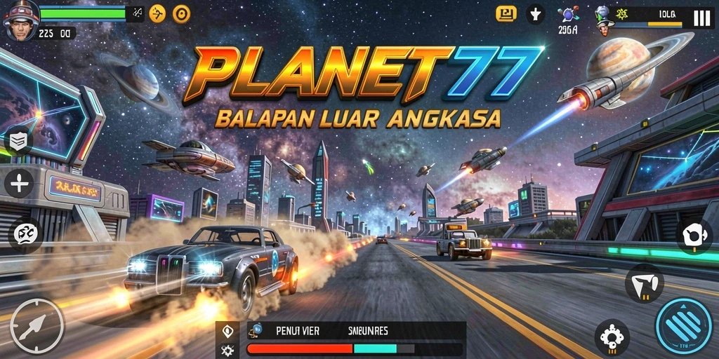 Gameplay Racing yang mendebarkan di luar angkasa.