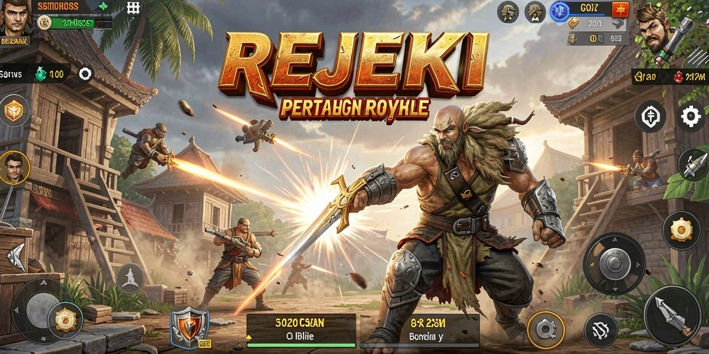 Tangkapan layar gameplay <strong>REJEKI</strong> dengan aksi seru dalam pertempuran Battle Royale.