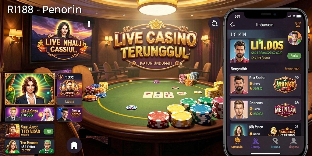 Tampilan gameplay Live Casino yang seru dan mengasyikkan di RI188.