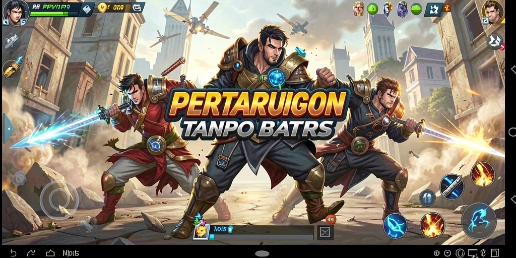Tangkapan layar utama dari gameplay <strong>RPVIP1</strong> yang menampilkan pertarungan epik.