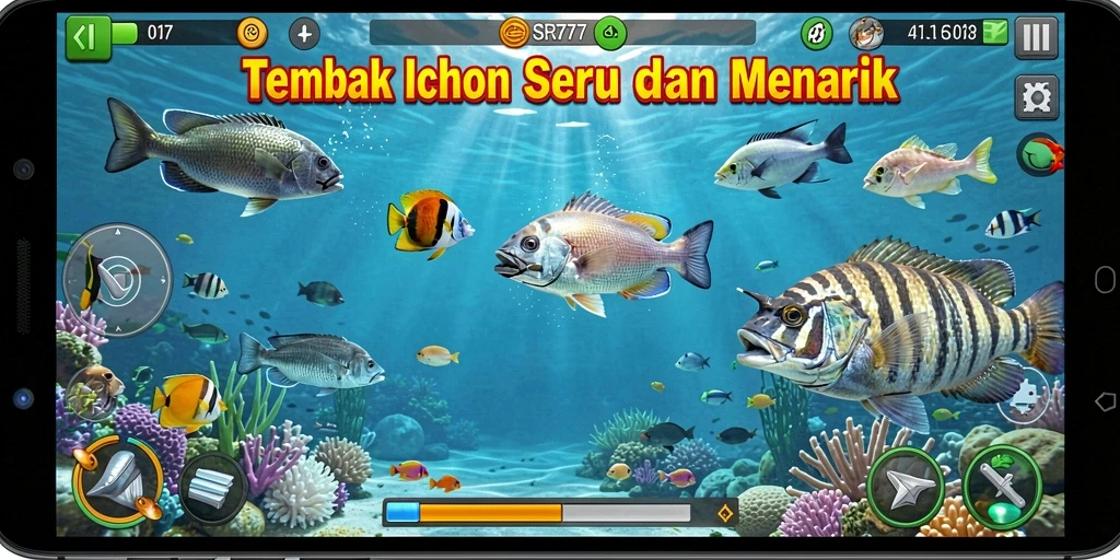 Tampilan gameplay Tembak Ikan yang menarik dan interaktif.