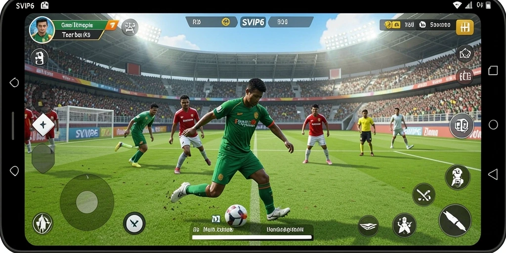 Tangkapan layar dari gameplay <strong>SVIP6</strong> yang menunjukkan aksi seru dalam olahraga.