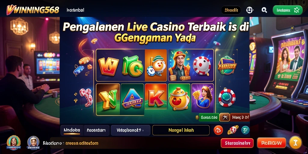 Tampilan gameplay Live Casino yang seru dan interaktif di WINNING568.